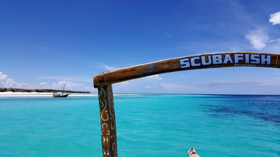 Boat on the water in Zanzibar